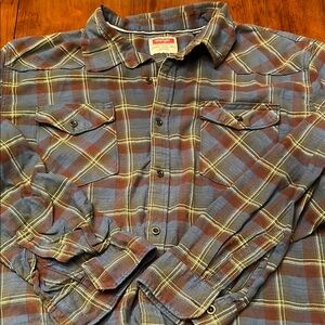 Wrangler Blue and Red Flannel Casual Button Down Shirt 2XL
